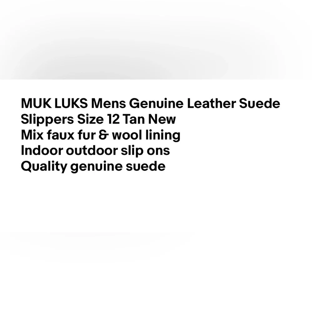 MUK LUKS Mens Genuine Leather Suede Slippers Size 12 Tan New